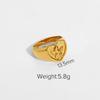 Europa y Estados Unidos Estilo INS anillo redondo angelical exquisito joyería impermeable acero inoxidable bañado en oro de 18k anillo de Cupido mujeres