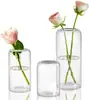 Amazon Jarrón de Vidrio de Borosilicato de Boca Pequeña Decoración del Hogar Recto Creativo Vidrio Jarrones al por Mayor Gama Alta