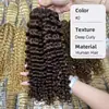 Cabelo humano cacheado profundo, extensões de cabelo de crochê com nós milagrosos, extensões de cabelo de pena, cabelo humano