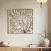 Pintura Decorativa Yinghao Pintada à Mão com uma Atmosfera de Planta de Luxo Leve, Pintura a Óleo Texturizada 3D para Entrada de Pousada e Arte de Parede de Hotel
