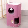 Casa para Gatos de Múltiples Niveles en Stock para Hogares con Múltiples Mascotas, Estructura para Trepar Gatos, Tablero Rascador para Gatos, Todo en Uno, Adecuado para Todas las Estaciones, Resistente al Desgaste y a los Arañazos