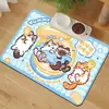 Jogo americano de animal de estimação fofo de desenho animado, absorvente e resistente ao desgaste, à prova de vazamentos, antiderrapante e à prova de respingos, ideal para gatos usarem como tapete de alimentação