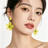 Brincos Florais Tendência Coreanos, Estilo Popular Online, Brincos Acrílicos Versáteis Color-Blocking Inspirados em Hyuna para Mulheres, Estilo Praia