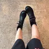 Encuentro de Primera Temporada Hebilla Retro Botas Cortas de Montar Tacón Grueso Botas Vaqueras Western Adelgazantes Redondas Botas Cortas de Motocicleta para Mujer