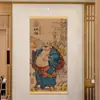 Maitreya PanzudoPintura Decorativa Oficina Nafu Estilo Chino Nuevo Pintura Colgante de Rollo Pintura Decorativa para Pasillo de Entrada