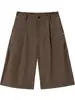 Shorts de terno casual retrô da moda Nanxia disfarçado para homens e mulheres verão solto drapeado reto perna larga sete pontos calças