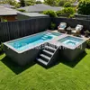 Piscina exterior de fibra de vidrio sobre el suelo, instalación sin excavación para villas en patios, piscinas prefabricadas, venta al por mayor e ingeniería a medida