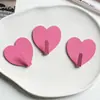 Ganchos Adhesivos de Pared con Forma de Corazón Lindos Ganchos Duraderos Soporte de Pared sin Taladro Ganchos Simples para Llaves Paraguas Detrás de la Puerta