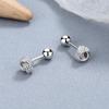 Arete de Bola de Hilo Trenzado para Mujer Plata Esterlina 925 Simple ins Diseño Nicho Sentido Hebilla de Tornillo Joyería