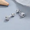 Pendientes de plata de ley 925 con forma de bola de pelo tejida, hilo creativo, para mujer, minimalistas, personalidad, moda Ins, hebilla giratoria, joyería para el lóbulo de la oreja