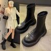 Botas Martin de Inverno Femininas Curtas 2025 Novas Botas Simples de Primavera e Outono para Pessoas Baixas Botas Frescas de Solado Grosso Slim para Aumentar a Altura