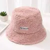Sombrero de Pescador Otoño e Invierno para Mujer Estilo Coreano Moda Versátil Lana de Cordero Casual Felpa Teddy Cibernético Celebratorio Gorro Cubeta de Moda