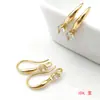 Ganchos para Oreja de Cobre Chapado en Oro de Color Fuerte y Duradero con Zirconitas Incrustadas y Argollas Colgantes Ganchos para Pendientes DIY Accesorios para Joyería de Oreja Materiales
