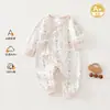 Ropa para Recién Nacidos de Primavera y Otoño 0-6 Meses Algodón Puro Clase A Mono de Bebé para Otoño e Invierno Ropa Interior para Bebés Monos para Todas las Estaciones