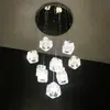 Lámpara de Araña Larga para Escalera de Lujo Ligero Moderna Simple para Sala de Estar Restaurante Dormitorio Lámpara de Araña de Cristal de Hielo de Lujo Ligero Postmoderno