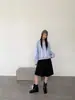 Moletom 6up Estilo Coreano Início do Outono Algodão Puro Normcore 2025 Guangzhou 13 Linhas Novo Solto Estilo Preguiçoso Versátil Feminino 50086