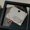 Luxo Leve e Requintado Novo Estilo Chinês Cabaceira da Sorte e Bênção Pulseira Ouro Rosa Estilo Antigo Âncora Vermelha Full Diamond Joias Literárias