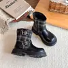Botas de media caña para niña 2026, estilo coreano nuevo, estilo británico para niños, estilo coreano, con hebilla, versátiles, Otoño/Invierno