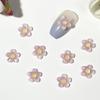 Celebridad de Internet Flor de Cinco Pétalos Joyería para Arte de Uñas Color Degradado Brillo Fino Flor Impresa Resina Accesorios DIY Horquilla Decoración de Uñas
