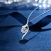 Collar de Plata de Ley S925 con Lazo y Cinta para Mujer, Cadena de Clavícula de Lujo Ligero de Gama Alta, Colgante de Cuatro Garras de Venta Caliente Transfronteriza al por Mayor