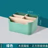 Cesta de Armazenamento Cosmético Removível de Bambu e Madeira Cesta de Armazenamento de Utensílios de Cozinha Caixa de Armazenamento de Madeira e Plástico para Mesa de Centro de Sala de Estar