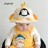Sombrero de Pescador para Bebé Lindo Dibujo Animado Estilo Pingüino Pequeño Sombrero de Cubo Estilo Coreano Ins Sombrero de Sol para Niños de 2 Años Exportación