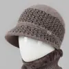 Gorros de Invierno para Mujeres de Mediana Edad y Mayores, Sombrero de Pescador para Mamá, Gorro de Lana, Elegante y con Estilo, Gorro de Cubo Engrosado y Cálido para Señoras Mayores
