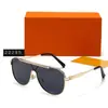 Nuevas Gafas de Sol con Lente Integrada para Hombres y Mujeres Gafas de Sol Casuales de Metal Sensación de Alta Gama Gafas Retro Transfronterizas para Mujer 22295
