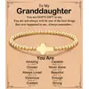 Pulsera Cruzada de Cuentas de Cobre y Oro Transfronteriza Europea y Americana, Diseño Versátil Simple de Nicho con Tarjeta, Pulsera de Hilo Elástico con Cuentas para Mujer
