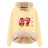 Sudadera con Capucha y Cordón de Manga Larga Holgada Casual de Gran Tamaño para Otoño e Invierno, Composito de Imitación de Algodón, Lana de Cordero, Hombro Caído