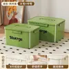 Caixa de Armazenamento Doméstica Espessa com Tampa para Lanches e Roupas, Caixa de Armazenamento de Brinquedos de Plástico Portátil de Grande Capacidade