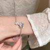 2024 Novo Bracelete Estrela Dupla com Gradiente Azul Design Aberto Exquisito Alto Valor de Cor Abertura Ajuste Fino Bracelete Joia