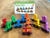 Tren magnético digital de juguete para niños, bloques de construcción magnéticos educativos ensamblados, para niñas de 1 a 3 a 6 años, 2 niños