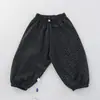 Pantalones nuevos para niños, pantalones casuales, pantalones a cuadros para niños, pantalones de rayas para niños y niñas, pantalones de pierna ancha, pantalones holgados, pantalones de bebé con estampado de leopardo