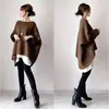 3 Colores en Stock Estilo Japonés Otoño 2026 Nuevo Top de Cuello Redondo de Manga Larga Estilo Murciélago Simple Casual Versátil Corte Holgado