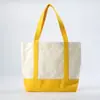 Bolsa de Lona Ecológica para Presente com Alças Reforçadas Personalizadas, Bolsa de Ombro de Lona Grande Capacidade para Compras com Impressão de Logo Personalizado