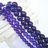 Calcedônia Roxa Escura Contas Redondas DIY Pulseira Colar Cristal Contas Soltas Cor Brilhante Pulseira Feita à Mão Acessórios de Joalheria