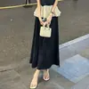 Saia de Conjunto Fashion para Mulheres 2025 Verão Novo Estilo Estilo Estrangeiro Folha de Lótus Costura Sem Mangas Conjunto de Duas Peças com Zíper
