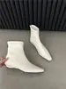 First Encounter Temporada Botines de tacón bajo punta cuadrada para mujer 2026 Otoño Invierno nuevos botines simples para mujer botines cortos Botines franceses ajustados