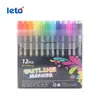 Pluma de Contorno de Doble Línea con Marcadores Brillantes de Doble Punta y Doble Color Oro y Plata Perlado para Periódico Dibujado a Mano, Graffiti, Tarjetas de Navidad y Diario