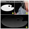 Paleta de Acuarela y Óleo DIY Transfronteriza con Agujero para Pulgar, Paleta para Mezclar Pintura, Paleta Transparente Acrílica