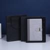 Venda por atacado A5 business notebook reunião registro diário manual PU couro superfície Creative Card botão bloco de notas terno