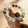 Pulsera de Cristal con Perlas de Cristal Natural Optimizada Pulsera Versátil de Nicho Joyería de Moda de Lujo Ligero Venta al por Mayor para Mujeres