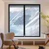 Cortinas térmicas de inverno, película de janela selada de camada dupla, película de isolamento à prova de vento e espessada, solução anticongelante e bloqueadora de vento para clima frio, folha de plástico