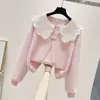 Sudadera con Cuello de Muñeca Patchwork de Encaje Dulce y Linda para Niñas 2026 Primavera/Otoño Nuevo Casual Versátil Top de Manga Larga
