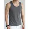 Camiseta regata de seda modal gelada para homens, regata esportiva sem mangas, antibacteriana, antiácaro, fresca e de secagem rápida, regata para fitness