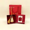 Colgante de Bolsita de Calabaza Dorada para Atraer Riqueza y Bendiciones, Adorno para Colgar en el Coche, Decoración de Entrada, Regalo de Negocio, Artículo de Regalo