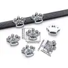 Aleación Incrustada con Pedrería, Corona en Forma de Corazón, Estrella de Cinco Puntas, Cuentas Planas con Agujero en Forma de Flor, Accesorios de Joyería para Pulseras de Muñeca DIY Hechas a Mano