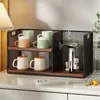 Organizador de portavasos multicapa, estante para tazas de té y mesa de té, estante de almacenamiento para tazas, estante para bocadillos de encimera, caja de almacenamiento