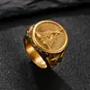 Europa y Estados Unidos anillo de acero inoxidable transfronterizo fundición anillo de hombre cruzado hip-hop retro titanio acero joyería venta al por mayor fabricantes